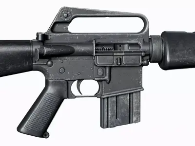 M16 Tactical Colt M16A1 AR 15 Low-poly 3D model