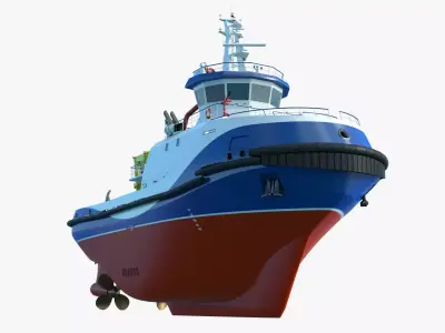 Tug Icebreaker Ship Realistic and Detailed 3D Model 3D model
