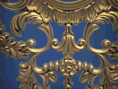 Carved clock for 3D printing and CNC 3D print model 19