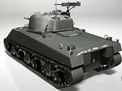 sherman m4 Low-poly 3D model purchase