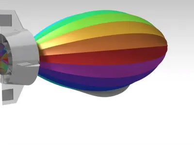 Modern Airship  Low-poly 3D model