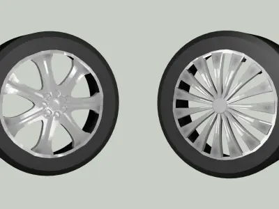 Classic wheel lowpoly for car modification 3D model Low-poly 3D model