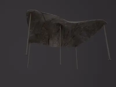 Military Net Tent 3D Model Low-poly 3D model
