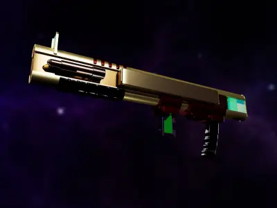 Plasma canon Low-poly 3D model