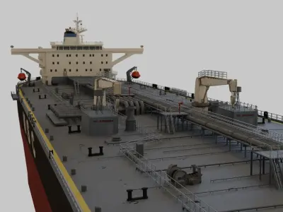 Oil Tanker Low-poly 3D model