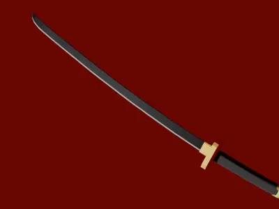 katana Low-poly 3D model 8