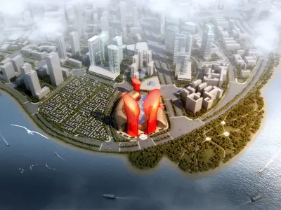 3Dmax fashion city commercial square building 19 3D model