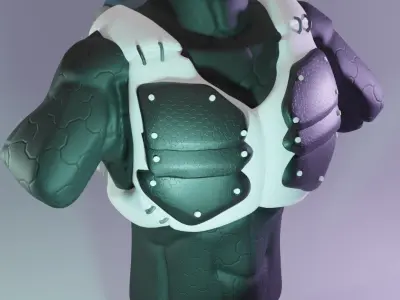 Sci-fi themed bag with armored vest Low-poly 3D model