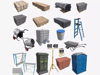 MEGA Construction Materials Collection Low-poly 3D model