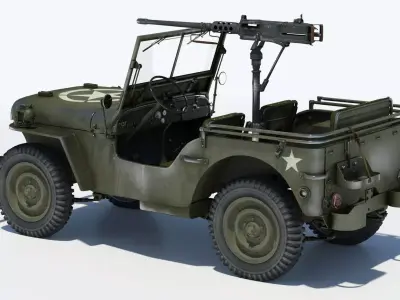 Armored Willys MB Jeep 3D Model 3D model