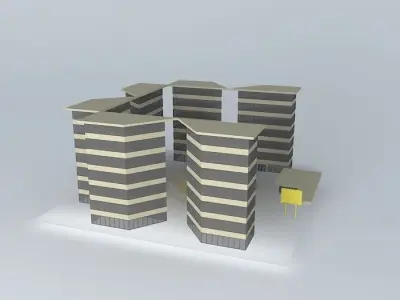 Hotel Complex Free 3D model
