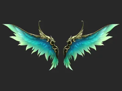 20 Fantasy Wing Collectin Low-poly 3D model