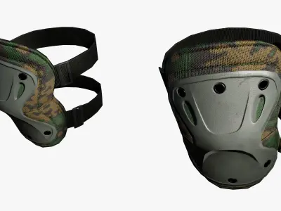 Tactical Knee Pads Low-poly 3D model