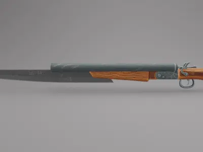 Gun Stylized Low-poly 3D model