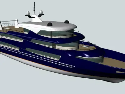 Passenger trip ship 3D model 3D model