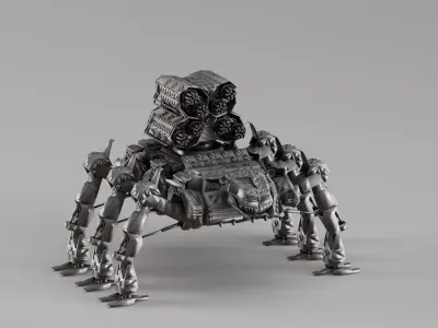 S00011 Heavy Spider Mech Tank 3D model