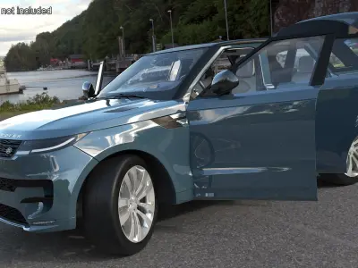 Range Rover Sport SUV Blue Rigged 3D model