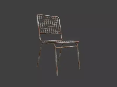Simple Rusty Metal Chair Low-poly 3D model