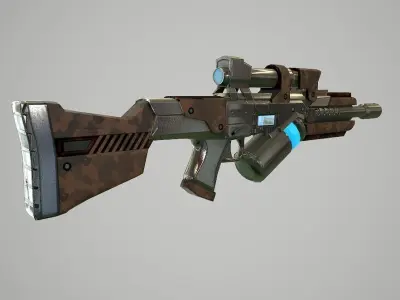 Laser gun Low-poly 3D model purchase