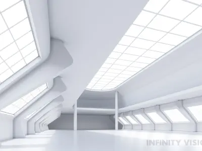 Basemesh interior space 01 Low-poly 3D model