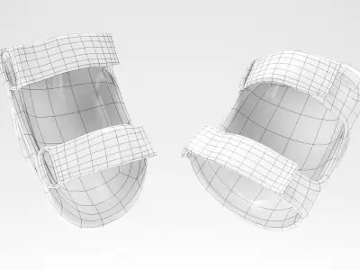 Military sand knee pads 13 Low-poly 3D model