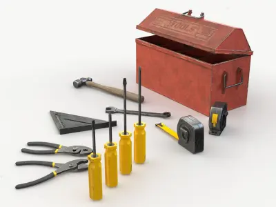 Garage Hand Tools Low-poly 3D model