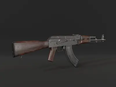 AKM 47 Mid poly 3D model 3D model