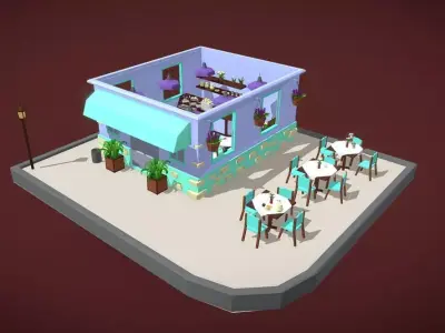  THE CAFE  part 2 Free 3D model