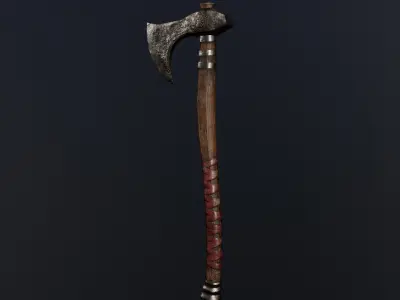 Scandinavian Viking ax axe Hatchet Free low-poly 3D model