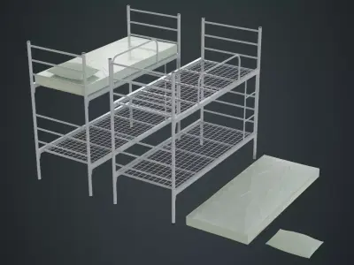 Bunk Bed 1A Low-poly 3D model