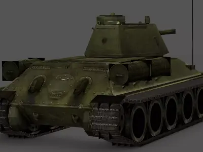  T-34 Commander Version Low-poly 3D model