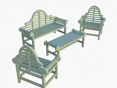Marlborough garden furniture set  purchase 3D model