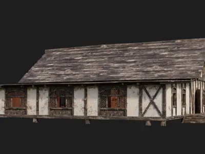 Old Medieval House 4K Textures GameReady 154 Low-poly 3D model