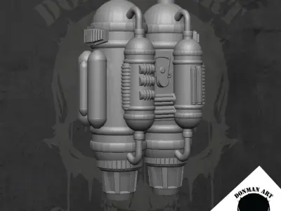 Flame Bagpack for Action Figures 3D print model