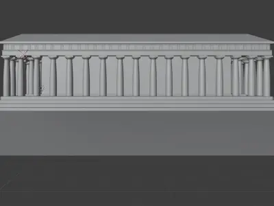 The Parthenon greek temple at night 3D model