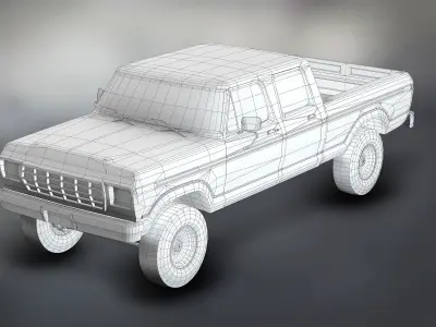 Pickup Truck Low Poly  Low-poly 3D model