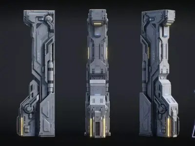 Sci Fi Parts Kit Pack Vol 02 A PBR Free low-poly 3D model