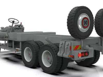 Tatra 141 Chassis Rims and Wheels 3D Printable Model 3D print model