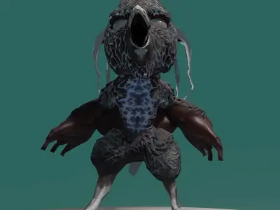 Crow Character Model Free low-poly 3D model