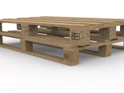 2 non-branded EUR-size pallets Low-poly 3D model