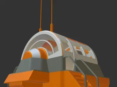 Futuristic Drivers Cap Module High-Poly 3D model