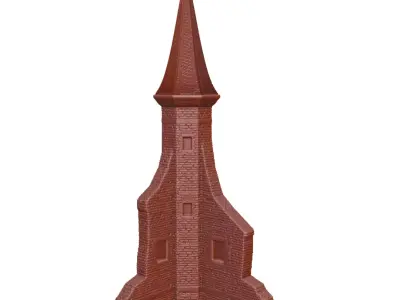tower in ruins for diorama 3D model