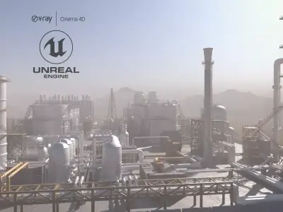 oil factory 3D model