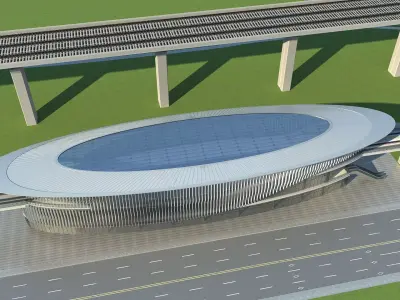 Light Rail Station 08 3D model