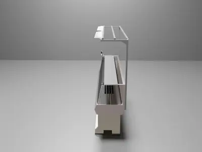 tickot and knitted machine Low-poly 3D model