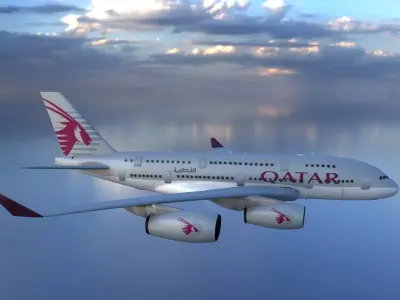 Airbus a380 Low-poly 3D model