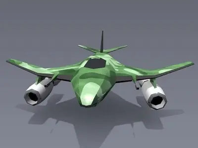 Lowpoly military aircraft  Low-poly 3D model