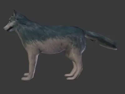 Rigged Textured Wolf Game Ready Free low-poly 3D model