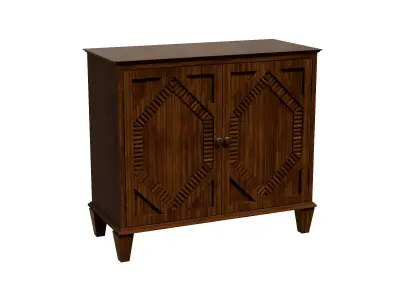 Mid Century Modern Geometric Accent Cabinet With Storage 3D model