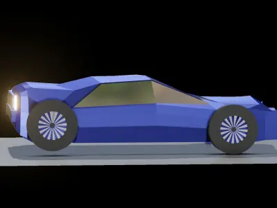 SportsCar origami car Free 3D model